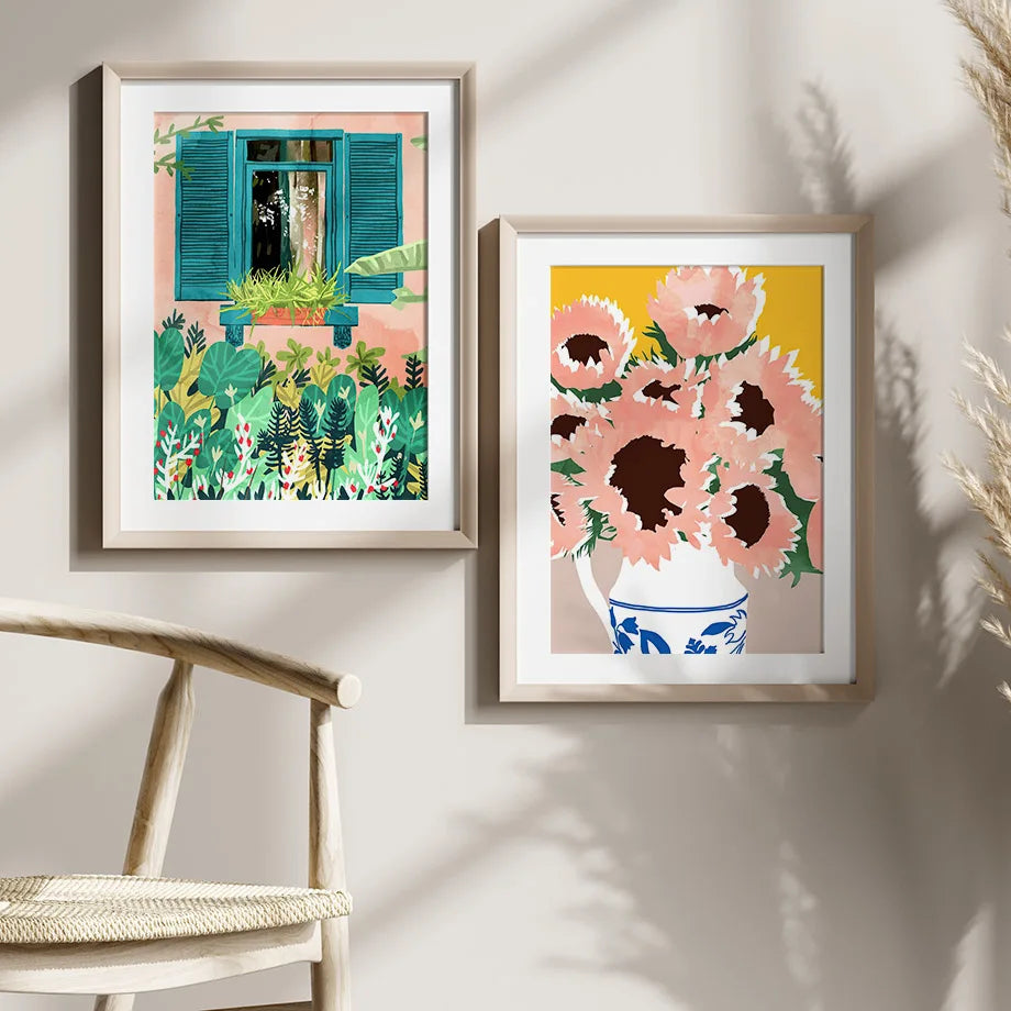 Garden Lemon Fruit Flower Plants Abstract Illustration Poster And Prints Wall Art Canvas Painting Pictures For Living Room Decor