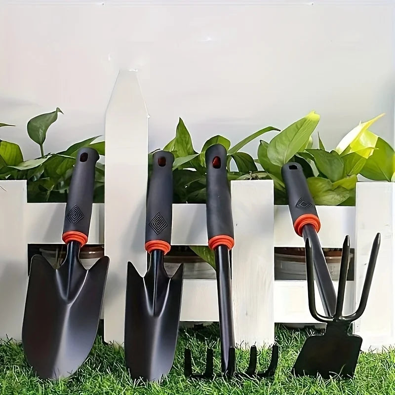 4-in-1 Garden Tool Set: Shovels, Rakes & Planting Kit. Your Essential Gardening Helper!