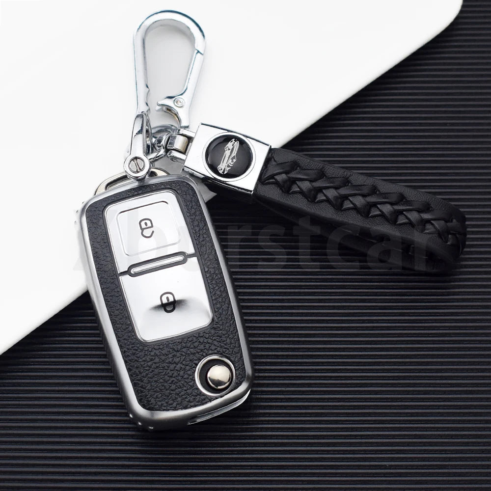 VW Volkswagen Golf 4 5 6 Amarok Polo Bora Jetta Alhambra Passat Beetle Caddy Tiguan TPU Car Key Case Cover Shell Compatible with Multiple Models