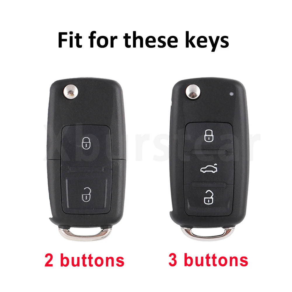 VW Volkswagen Golf 4 5 6 Amarok Polo Bora Jetta Alhambra Passat Beetle Caddy Tiguan TPU Car Key Case Cover Shell Compatible with Multiple Models