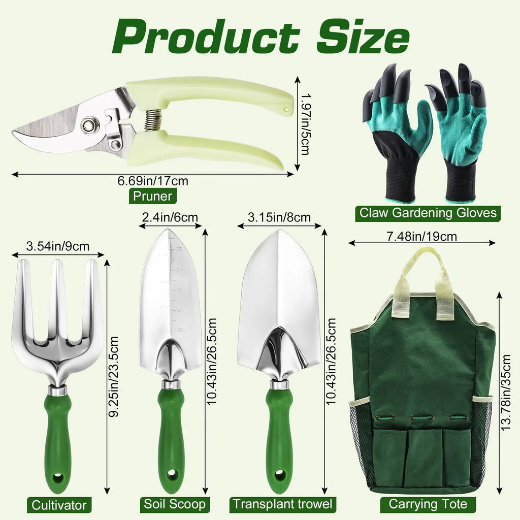 Gardening Tools Set Including Garden Shear  Claw Gardening Gloves Cultivator Transplant Trowel Soil Scoop Outdoor Planting Tools
