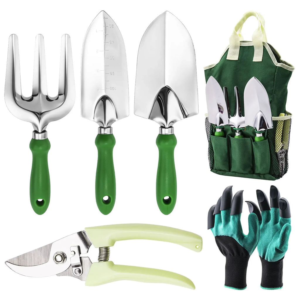 Gardening Tools Set Including Garden Shear  Claw Gardening Gloves Cultivator Transplant Trowel Soil Scoop Outdoor Planting Tools