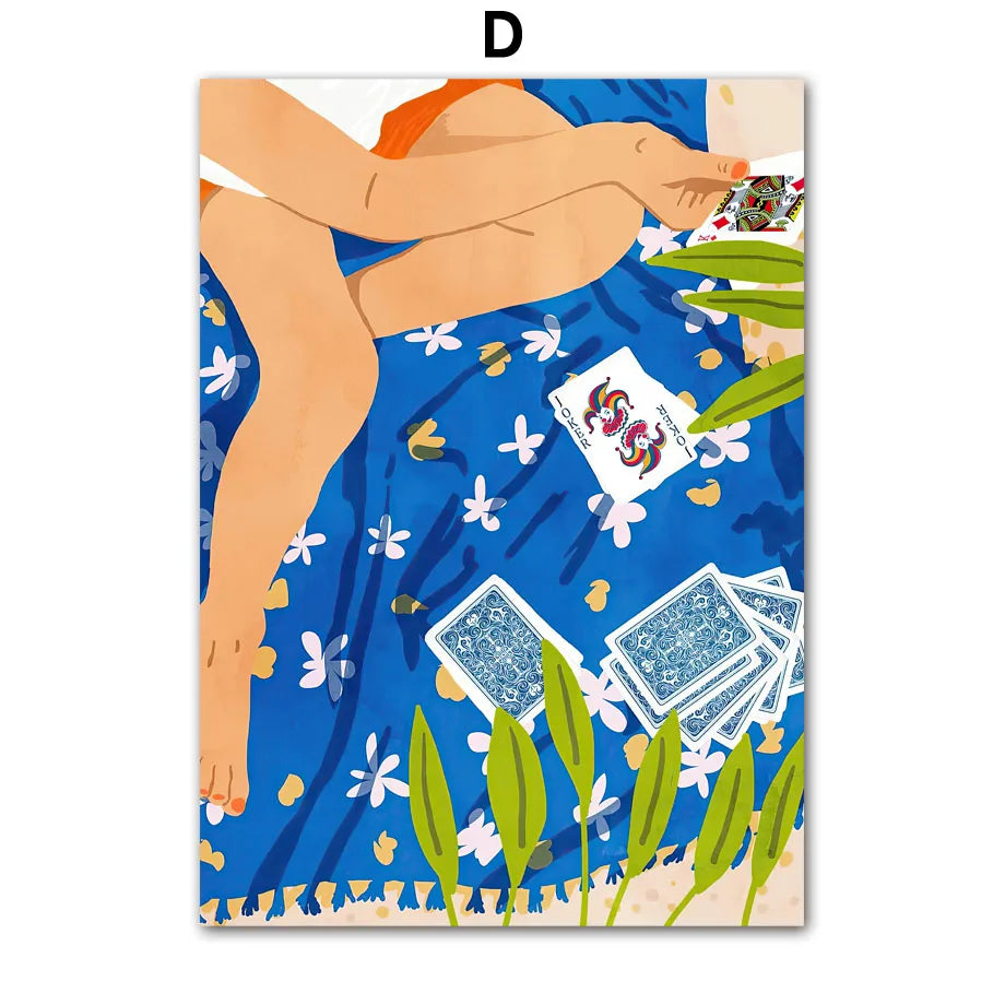 Garden Lemon Fruit Flower Plants Abstract Illustration Poster And Prints Wall Art Canvas Painting Pictures For Living Room Decor